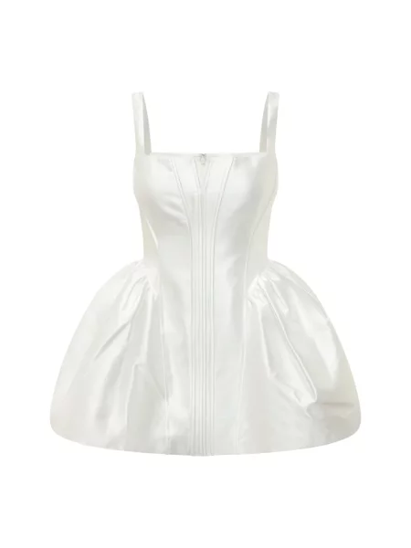 Mała sukienka mini Self-portrait dzwony garniturowa biała