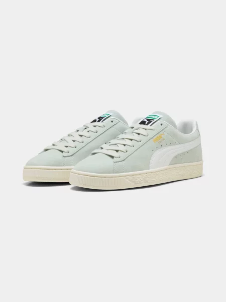 Замшевые классические кеды Puma зеленые