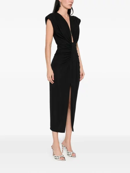 Sukienka midi Imperial drapowana do kolan garniturowa czarna