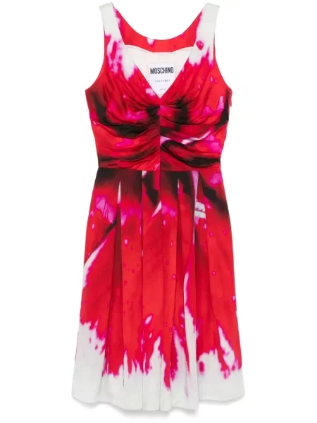 Plisované oblekové šaty Moschino Pre-owned červené