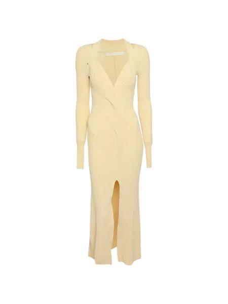 Rochie midi Dion Lee tricotate galben