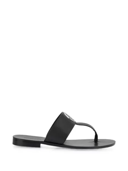 Sandale Philipp Plein din piele fără toc negru