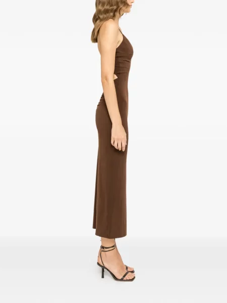 Rochie midi Nissa până la genunchi de costum maro