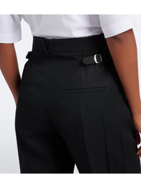 Pantaloni Bottega Veneta de lână negru