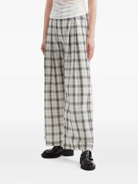Pantaloni Tout A Coup în carouri alb