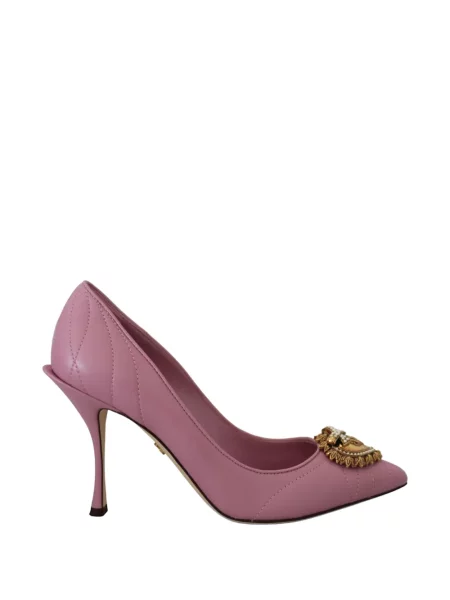 Matlasat pantofi cu toc Dolce & Gabbana din piele roz
