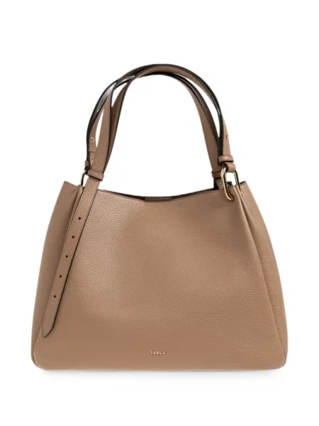 Geantă shopper Furla din piele maro
