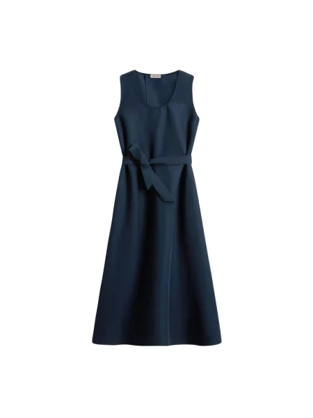 Lniana sukienka lniana Woolrich niebieska