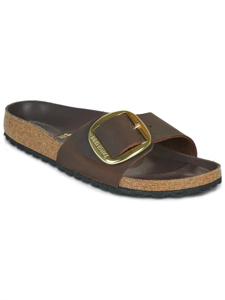 Pantofi Birkenstock cu cataramă din piele maro