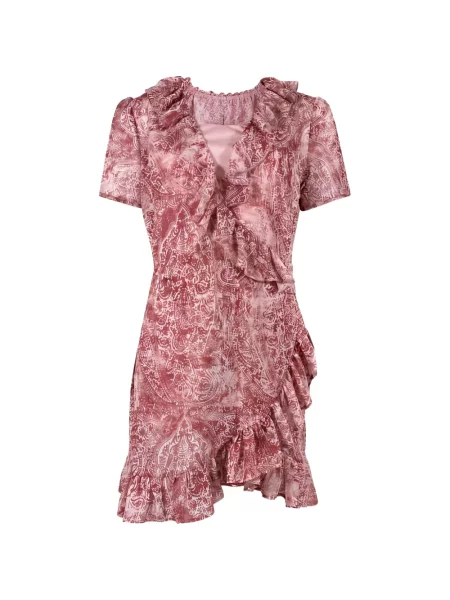 Rochie mini Aniye By cu imagine cu model paisley roz