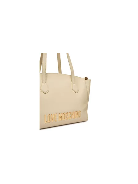 Ročna torba LOVE MOSCHINO Bela bež