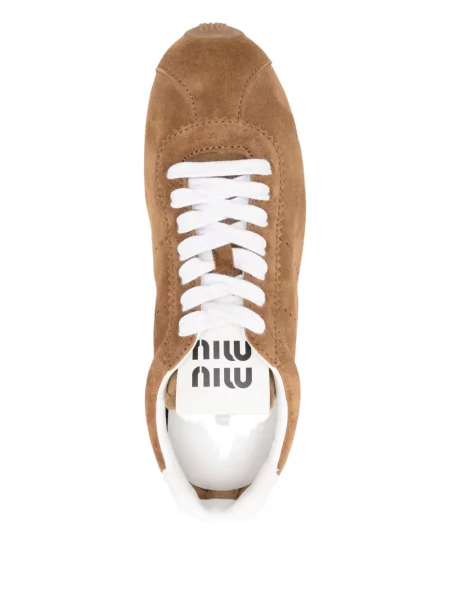 Велурени маратонки Miu Miu кафяво