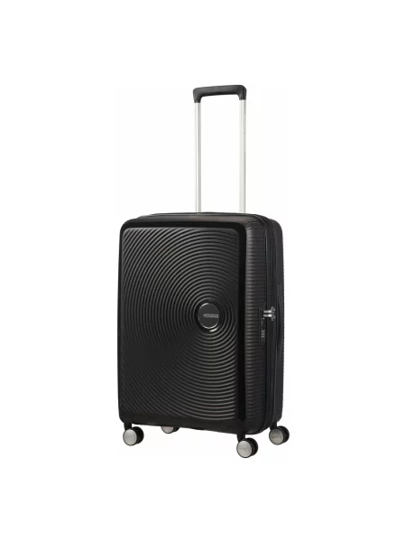 Lniana walizka American Tourister czarna