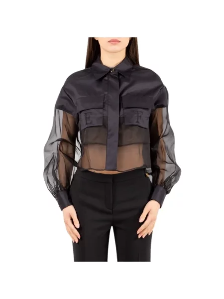 Haftowana koszula Elisabetta Franchi czarna