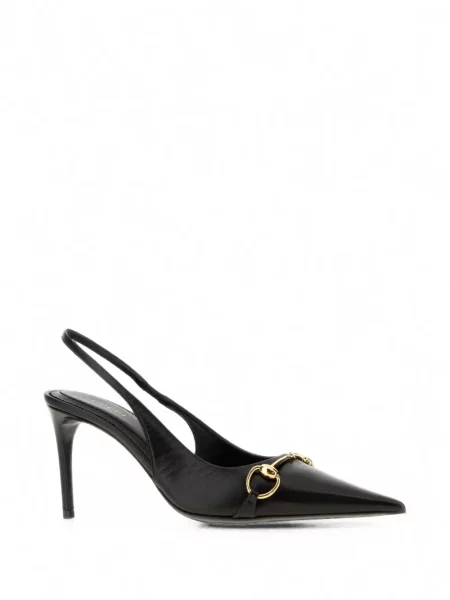 Pantofi cu toc Gucci slingback negru