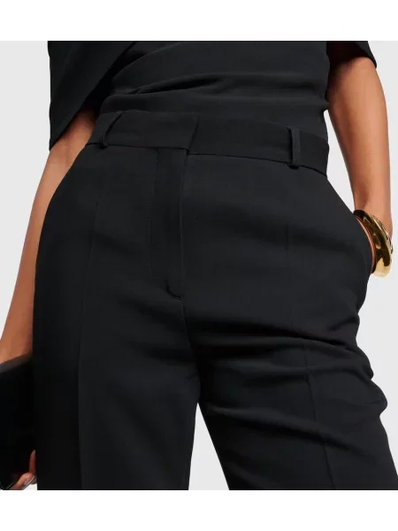 Pantaloni Toteme cu talie înaltă plisate negru