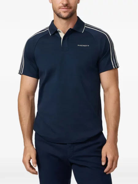 Tricou polo Hackett London cu broderie albastru