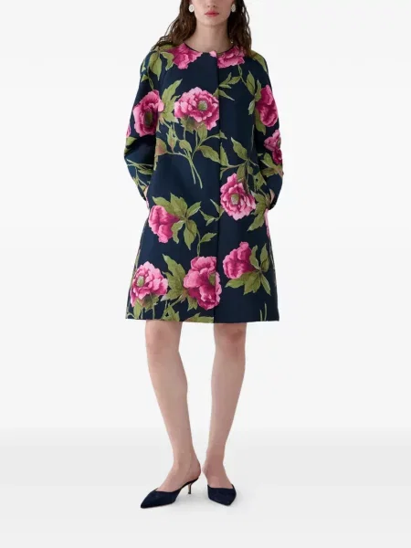 Palton Carolina Herrera din jacard albastru