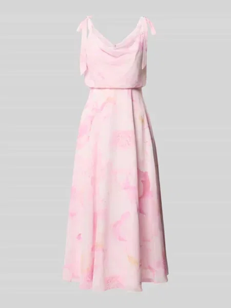 „Sukienka koktajlowa do kolan z kwiatowym wzorem na całej powierzchni” Jake*s Cocktail różowa