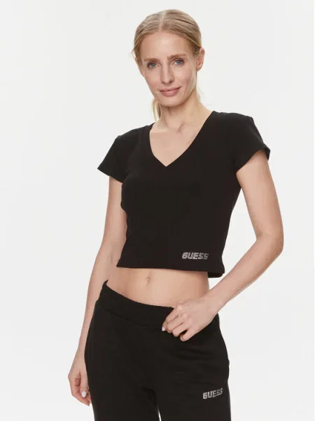 Тениска Guess EDIE черно