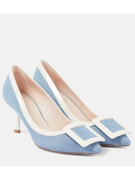 Pantofi cu toc Roger Vivier din piele albastru