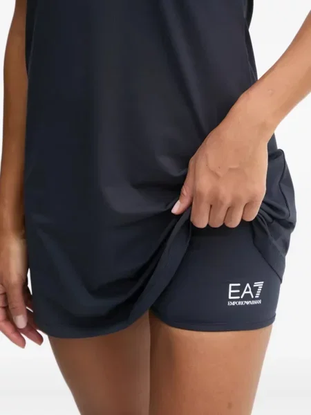 Odgovarati mini haljina Ea7 Emporio Armani s V-izrezom plava