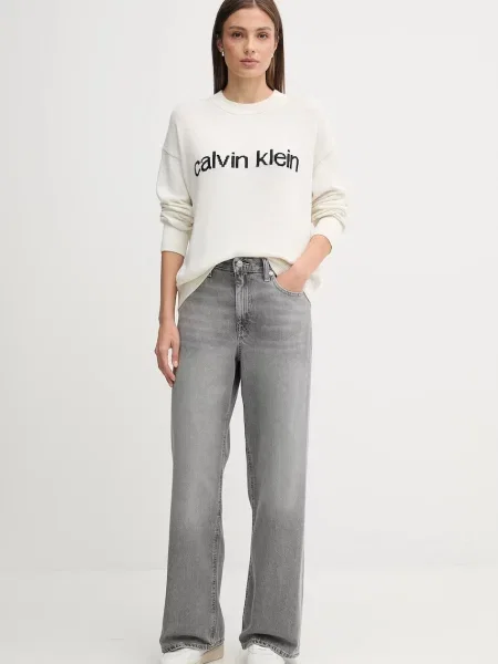 Sveter Calvin Klein Jeans béžová