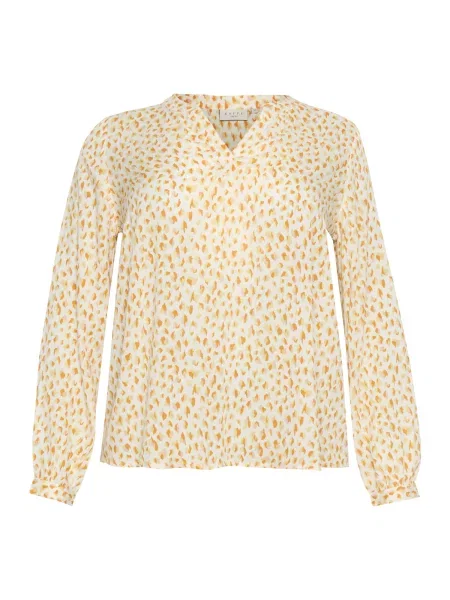 KAFFE CURVE Blúzka Jalu oranžová biela