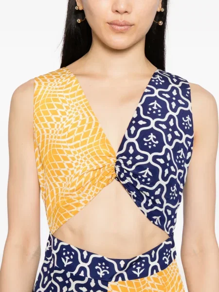 Rochie Blaklace cu imagine cu imprimeu geometric de costum galben