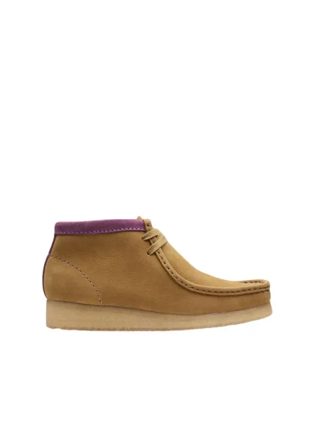 Botki Clarks skórzane brązowe