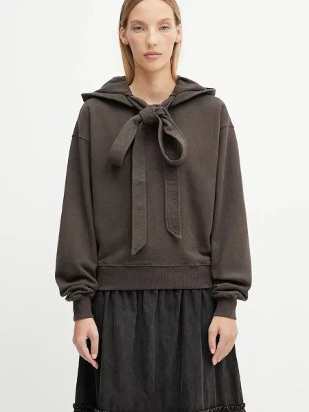 JW Anderson hanorac de Tied Bow cu glugă uni maro