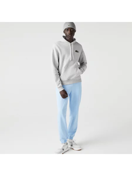 Lacoste Bluza Dresowa Unisex Loose Fit Z Kapturem I Bawełny Organicznej szara