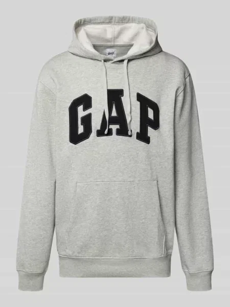 Bluza z kapturem z logo i kieszenią kangurką Gap