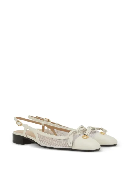 Pantofi cu toc Valentino Garavani cu funde slingback alb