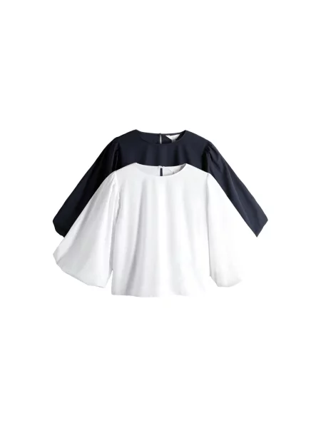 The Set Bluză bleumarin alb