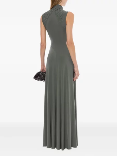 Rochie maxi Alberta Ferretti lungă de costum stretch gri