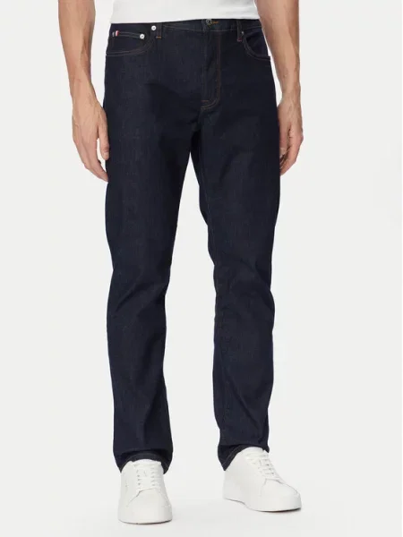 Tommy Hilfiger Jeans hlače Denton Mornarsko Straight Leg modra