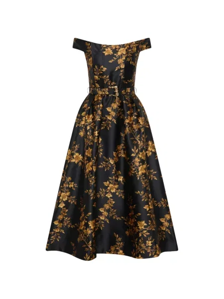 Rochie midi Rebecca Vallance cu model floral negru