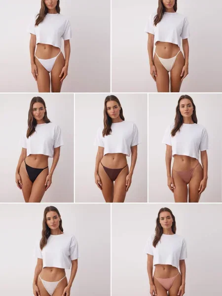 Trendyol Tangice svetlo bež / čokolada / roza / staro roza / črna bela