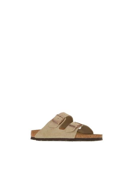 Klapki Birkenstock skórzane beżowe