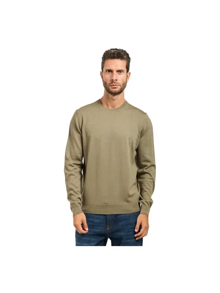 Sweter Boss wełniany zielony