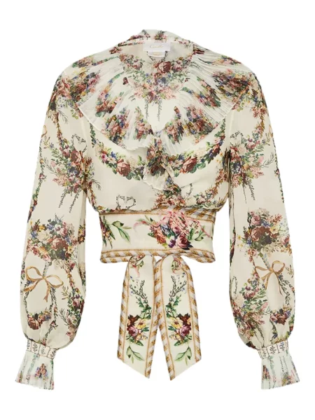 Bluzka Camilla z falbankami plisowana kopertowa