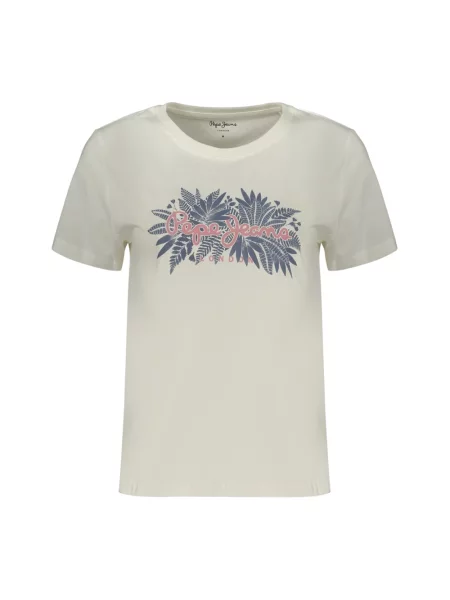 T-shirt o pudełkowym kroju z czystej bawełny model CRISTINA' Pepe Jeans biała