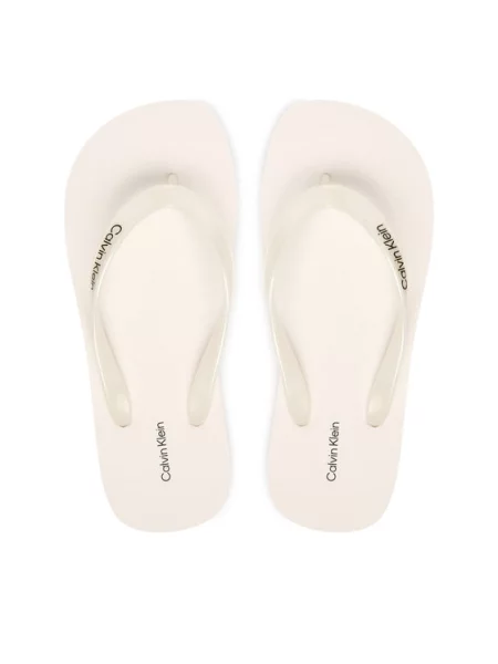 Calvin Klein Japonke Arwa Metallic Pearlised Flip Flops bela