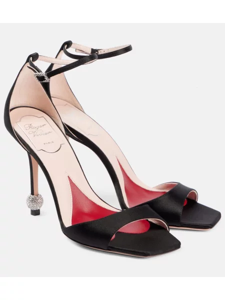 Sandale Roger Vivier din satin negru