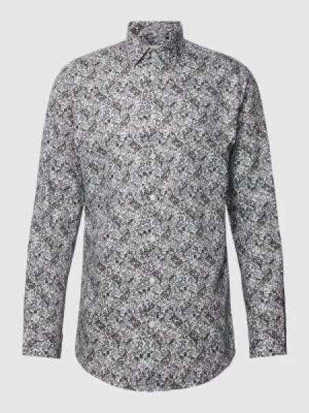 Koszula casualowa o kroju slim fit ze wzorem na całej powierzchni model ‘ETHAN’ Selected Homme biała