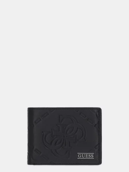 Кожен портфейл Guess BOSTON мъжки SMBOMG черно