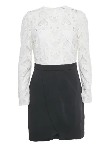 Długa sukienka maxi Sandro koronkowa garniturowa czarna