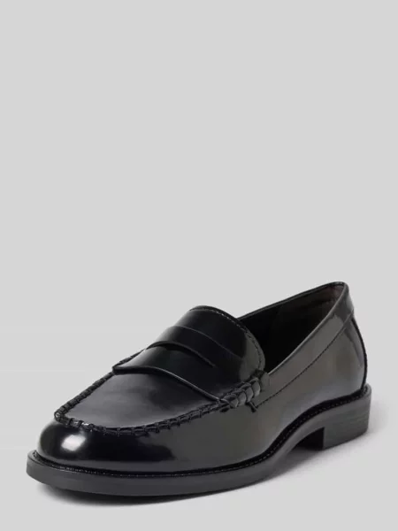 Loafersy z naturalnej skóry z skóry bydlęcej Tamaris czarne