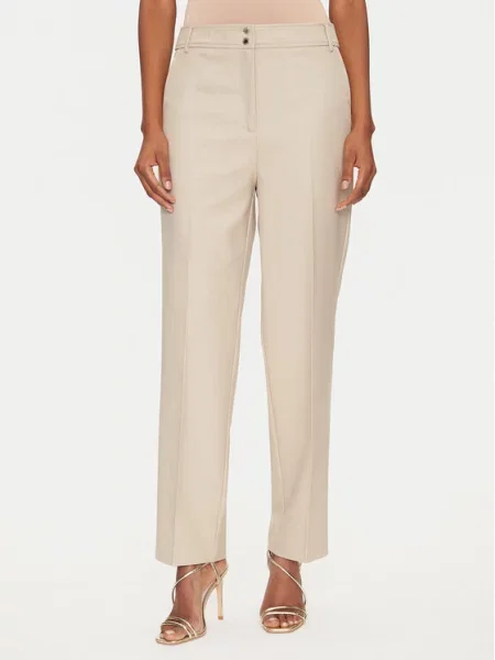 Hlače iz tkanine Morgan bež